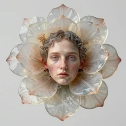 grotesque translucent flower made from hidden desires, by rutkowski and giuseppe arcimboldo, james jean and erik jones and rhads, beutiful details, ultradetailed, prefect face, photorealistic details, feroflex, 3 d octane render, colossal scale, trending artstation