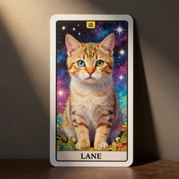 cute kitten rainbow cosmic glittery goldleaf tarot