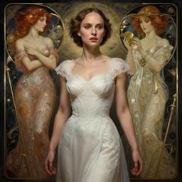 music video screenshot of natalie portman, unreal, fantasy, intricate, elegant, dramatic, highly detailed, photorealistic, digital painting, painterly, artstation, concept art, smooth, sharp focus, art by John Collier and Krenz Cushart and Artem Demura and Alphonse Mucha and Albert Aublet