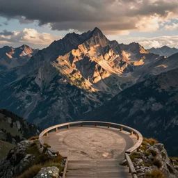 a large, beautiful overlook of a mountain.