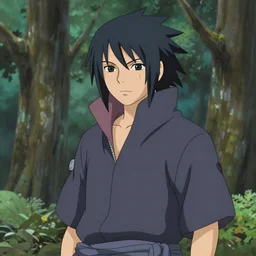 sasuke uchiha, forest in background, bokeh. anime masterpiece by Studio Ghibli. illustration, sharp high-quality anime illustration in style of Ghibli, Ilya Kuvshinov, Artgerm