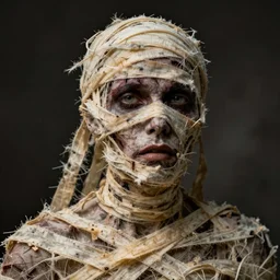 hyper realistic photo portrait zombie mummy cinematic, greg rutkowski, james gurney, mignola, craig mullins, brom
