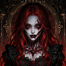 horrifying woman, hyper detailed, red highlights, masterpiece, ornate dark, junji ito, katsuhiro otomo, shintaro kago, cgsociety
