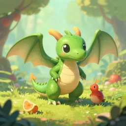 tiny fruit dragons, digital art, fantasy, by alexandra gaudibuendia khitrova