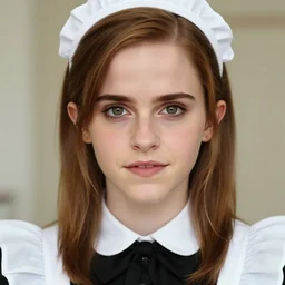 emma watson cosplay hot maid! costume, all body! shot, perspective, colored, perfect symmetrical face, perfect eyes!!, by charlotte grimm, natural light, detailed face, canon eos c 3 0 0, ƒ 1. 8, 3 5 mm, 8 k, medium - format print