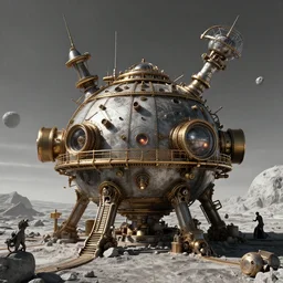 photo of a steampunk moonbase