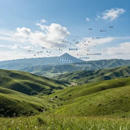 beautiful landscape, now a bunch of nonsense to see hat the model does, no idea what happens when I do this, the plan is to slightly change some of these words to see at what point the composition changes dramatically