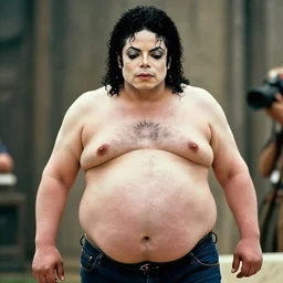 michael jackson chubby very obese!!, medium shot, very realistic film still, high quality 8 k