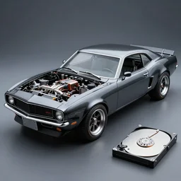 german muscle car made out of a 5 0 0 gb sata hard drive