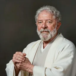 breathtaking detailed concept art painting of a jedi luis inacio lula da silva holding a lightsaber, by hsiao - ron cheng, exquisite detail, extremely moody lighting, 8 k