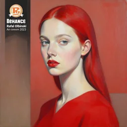 a painting of a beautiful woman!!! wearing red, an ultrafine detailed painting by rafal olbinski, behance contest winner, pop surrealism, detailed painting, very detailed, minimalist, airbrush art