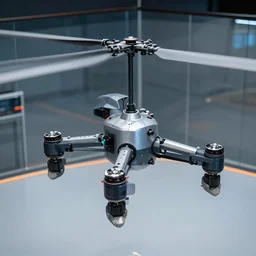 robotic helicopter simulator with 4 servo motors outside view