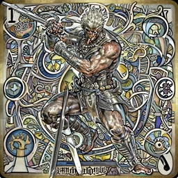 demon hunteras a playing card, sweaty, dynamic action pose, insane, intricate, highly detailed, digital painting, artstation, concept art, smooth, sharp focus, illustration, Unreal Engine 5, 8K, art by artgerm and greg rutkowski and alphonse mucha