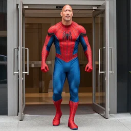 dwayne johnson entrance scene wearing spiderman costumes
