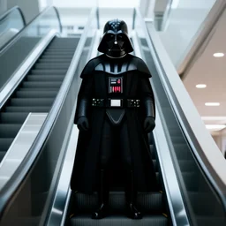 Darth Vader on an escalator , made by Stanley Artgerm Lau, WLOP, Rossdraws, ArtStation, CGSociety, concept art, cgsociety, octane render, trending on artstation, artstationHD, artstationHQ, unreal engine, 4k, 8k,