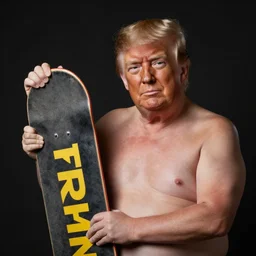 fat kid showing donald trump how to tech deck
