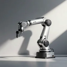 ai build robotic arm minimalist logo by alan fletcher