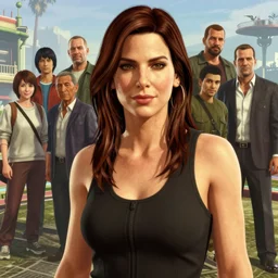 highly detailed portrait sandra bullock 2 0 age in gta v, stephen bliss, unreal engine, fantasy art by greg rutkowski, loish, rhads, ferdinand knab, makoto shinkai and lois van baarle, ilya kuvshinov, rossdraws, tom bagshaw, global illumination, radiant light, detailed and intricate environment