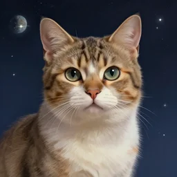 cat in space, digital painting, elegant, beautiful, highly detailed, artstation, concept art