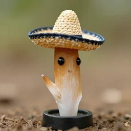 flume wearing a tiny sombrero