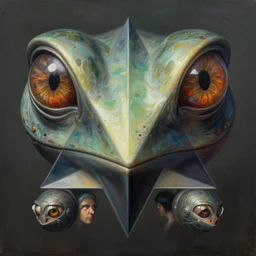 close up sci - fi art simon stalenhag duncan trussell reptile eyes, triangle dimension, elegant, highly detailed, centered, digital painting, concept art, smooth, sharp focus, illustration, artgerm, tomasz alen kopera, peter mohrbacher, donato giancola, joseph christian leyendecker, wlop, frank frazetta