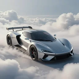a random crossover design sport car in a utopia world. art by filip hodas. clouds by rhads. car by polestar.