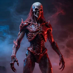 the universe is anatomically correct, hyperrealistic rendering, h. r. giger, perfection, red and blue, smoke in air, scary, beautiful, high detail, cinematic