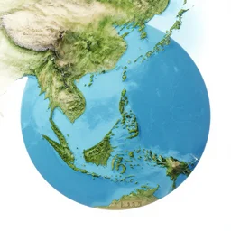 isometric view of southeast asia, high - detail, high accuracy, in style of middle earth map, lord of the ring, fantasy,