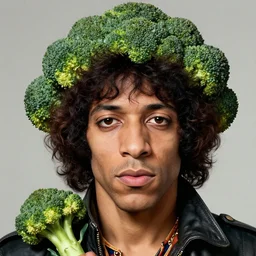 jimmy hendrix with broccoli hair, portrait by artgerm and greg rutkowski, very detailed, highly detailed, intricate details