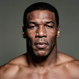Mike Tyson portrait with poor image quality