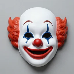 wearing halloween clown mask