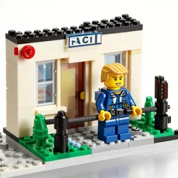 mar lago fbi raid in lego, trump in handcuffs