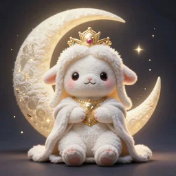 cute fumo plush of a moon goddess, holy deity
