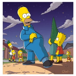 digital art of the simpsons by greg rutkowski, trending on artstation, favorites on deviantart, high quality art. artwork masterpieces, award winning