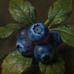 xix century classical academical oil paintintg, a fragment with a close - up blueberrie. flemish baroque, late italian renaissance, russian neoclassicism, romanticism, rococo, academism.