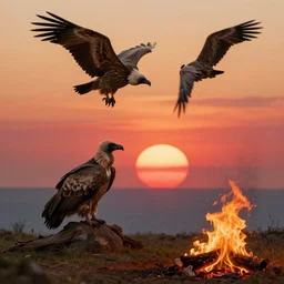 When the wind is slow, when the fire's hot The vulture waits to see what rots Oh, how pretty, all the scenery This is nature's sacrifice When the air blows through with a brisk attack The reptile tail ripped from its back When the sun sets We will not forget the red sun over paradise, 4k, artstation