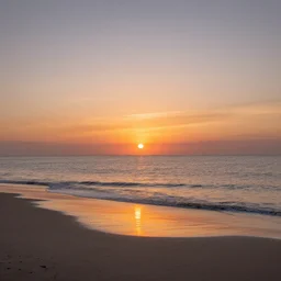 A gorgeous sunset at the beach, long focal length, sunset vibes, hdr 8k, dslr photography