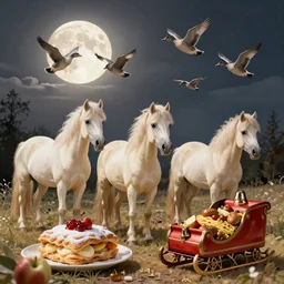 cream - colored ponies and crisp apple strudels doorbells and sleigh bells and schnitzel with noodles wild geese that fly with the moon on their wings