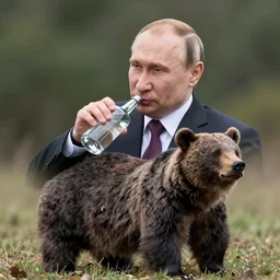 vladimir putin drinks vodka riding the bear