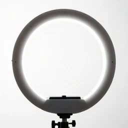 hand-painted ring light, professional product shot, isolated on a pure white background, centered, entire object in frame, sharp focus, soft studio lighting