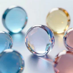 ai generated glassy machines, glassy lenses, beautiful placing of spaces and colors, crystal shape, reflections and light, light traveling through an intricate glowing crystal made of thoughts, raytraced platonic solids, high detail, 8 k, hyper realism, diffraction, lasers