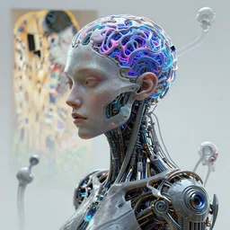 cybernetic deity with neural network mind tripping on acid, intricate detail, royo, whealan, giger, klimt, hd, octane render, unreal engine,