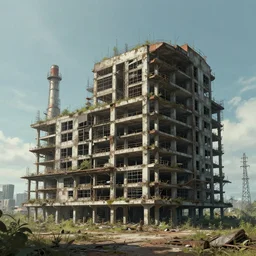 a beautiful photorealistic illustration of urbex building industrial architecture unfinished building terminal city abandoned nature architecture by pierre de meuron, magic realism alien retrowave dieselpunk atlantis, archdaily, wallpaper, highly detailed, trending on artstation.