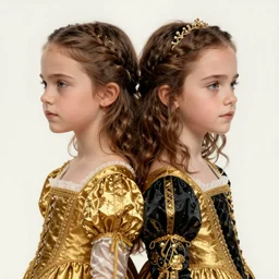 annasophia robb emma watson symmetrical portrait as 1 0 yo renaissance princess, golden and black dress, intricate, elegant, highly detailed, digital painting, artstation, concept art, sharp focus, illustration, art by aleksi briclot, rutkowski