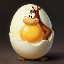 ! dream flinstone exposed to radiation and became scramble egg. realism art, high detailed, fine art, trending on artstation, smooth draw, sharp focus.