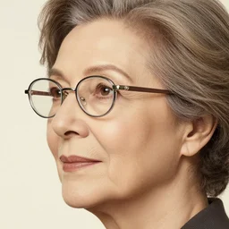 close-up profile portrait of elegant big beautiful mature older woman wearing glasses, hyperdetailed detailed, by Alphonse Mucha, Ayami Kojima, Amano, Charlie Bowater, Karol Bak, Greg Hildebrandt, Jean Delville and Mark Brooks, Art Nouveau, Neo-Gothic, gothic, deep rich colors