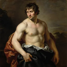 Baroque painting of One Punch Man