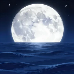 moon sea, stars twinkling, anime background, illustration, clear focus, intricate, smooth, super wide angle, artstation pop, deviantart pop