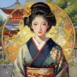 a beautiful realistic painting of kukai at koyasan, intricate, elegant, beauty girl, highly detailed, digital painting, artstation, concept art, by krenz cushart and artem demura and alphonse mucha, vibrant colors and hard shadows and strong rim light