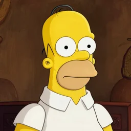 beautiful realistic portrait of homer simpson, yellow skin by artgerm, leonardo di vinci